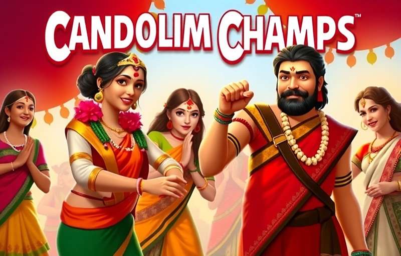 Candolim Champs Game Cover - Indian Festival Celebration Candolim Champs game cover showing Indian characters in traditional attire celebrating a festival