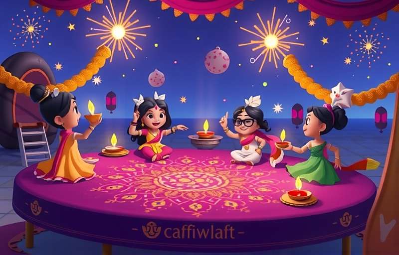 Candolim Champs - Diwali Celebration Candolim Champs Diwali celebration in-game showing characters lighting diyas, fireworks and rangoli decorations